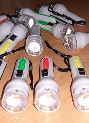 Фонарик светодиодный 1led. длина: 9,6 см в комплекте 3 батарейки