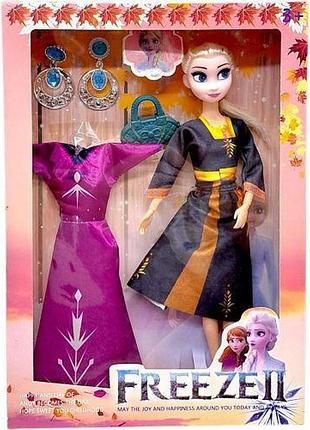 Лялька "frozen: ельза", 29 см, шарнірні суглоби, аксесуари, в коробці (чорний-малиновий)