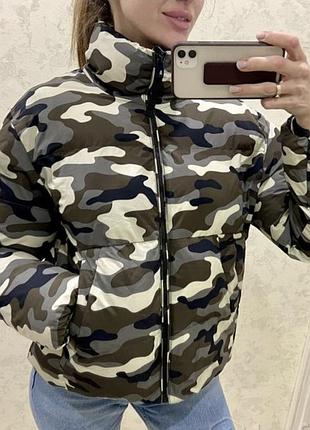 Куртка жіноча fb sister пуфер мілітарі камуфляжна l/xl