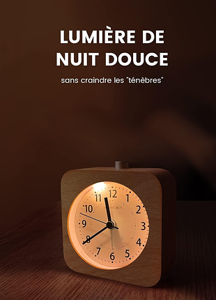 Стильний дерев'яний безшумний будильник aboveclock