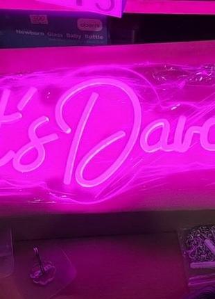 ​🔥 неоновая led вывеска «let's dance!» (розовая) — светильник / декор для фотозоны