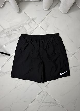 Чоловічі спортивні шорти nike dri-fit running shorts (розмір m) / чорні бігові шорти найк original
