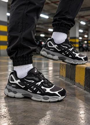 Термо кроссовки asics gel nyc black gray