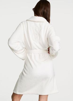 Жіночий плюшевий халат victoria’s secret, молочний, xs/s, m/l