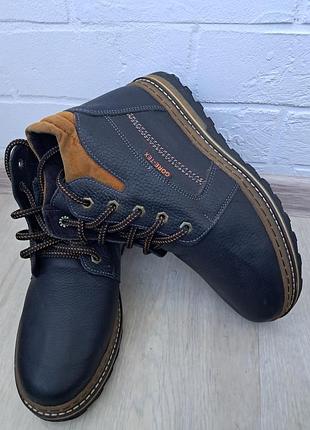 Чоловічі зимові шкіряні черевики gore-tex на хутрі, р. 40