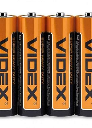 Батарейка солевая videx r6p/aa 4шт shrink/21156 тм videx
