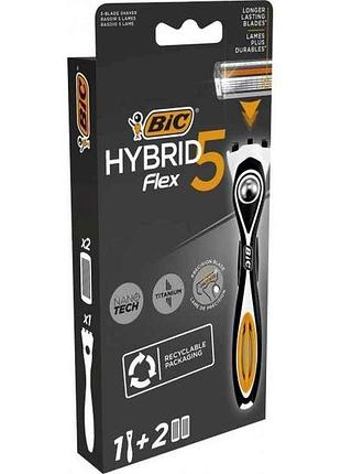 Станок для бритья 1шт чел flex5 hibrid 2 картриджа тм bic