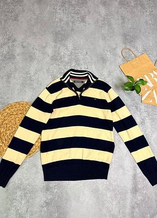 Светр чоловічий tommy hilfiger у смужку, синьо-бежевий