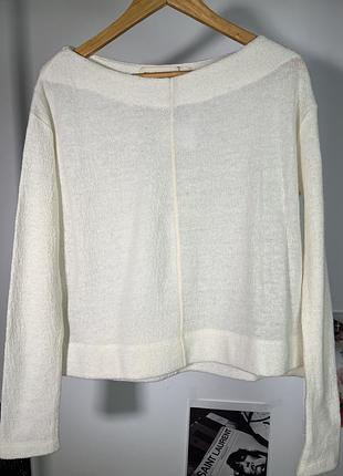 Zara молочний вовняний светр вільного крою