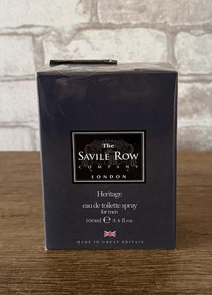 Оригінальний чоловічий парфум the savile row company heritage, вишукана, престижна, нова туалетна вода 100 мл, велика британія