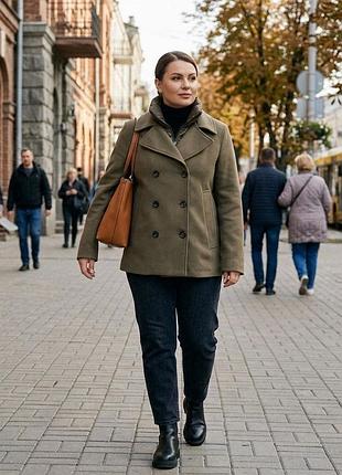 Зимова куртка кам'яно-коричневе коротке пальто великого розміру marikoo 3xl