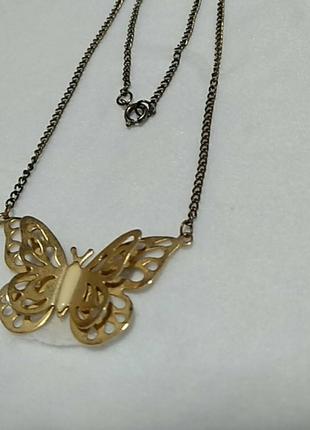 Золотиста метелик підвіска на ланцюжку