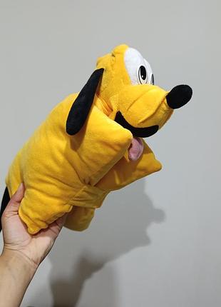 Подушка игрушка дорожная песик желтая