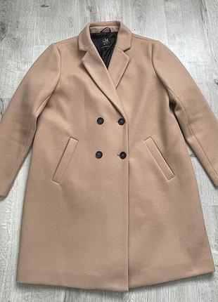 Класичне двобортне пальто c&a clockhouse колір кемел (розмір 50, l-xl)