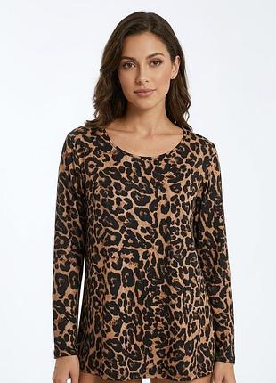 Блуза удлиненная 
леопардовый принт