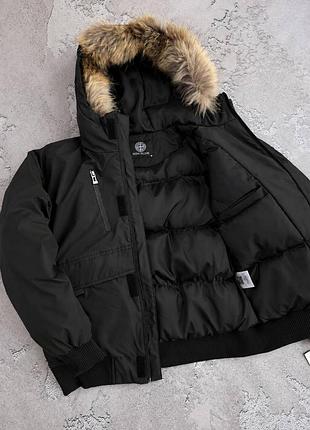 Куртка stone island з натуральним лисячим хутром