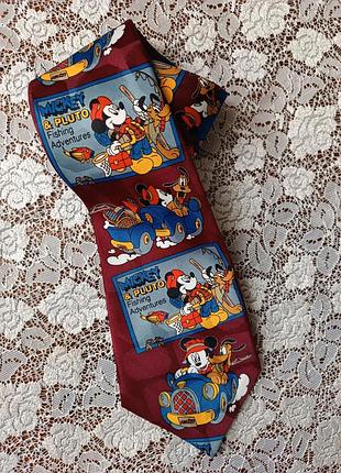 Краватка чоловіча disney вінтажна, з принтом «mickey & pluto fishing adventures»
