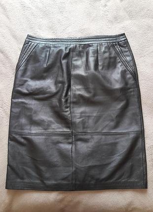 Юбка кожа миди l-xl