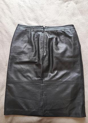 Юбка кожа миди l-xl 2