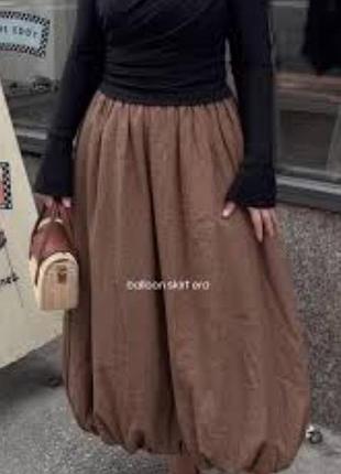Юбка "балун" с боковыми кошенями из фактурной ткани zara