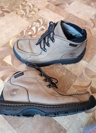 Шкіряні чоловічі черевики timberland trek travel трекінгові напівчеревики з натуральної шкіри зручне взуття демісезонне утеплені