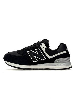 Кросівки чоловічі new balance 574 classic m gtx black white grey