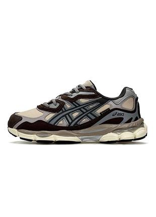 Кроссовки женские asics gel-nyc w974x beige brown grey