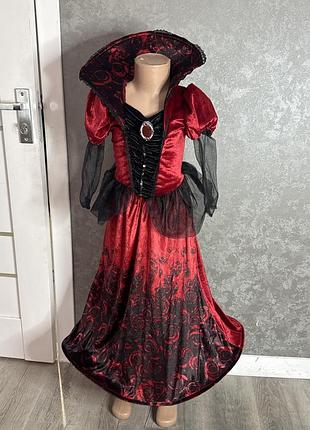 Карнавальна сукня велюрове  плаття на хелоуін halloween на дівчинку 7-8р