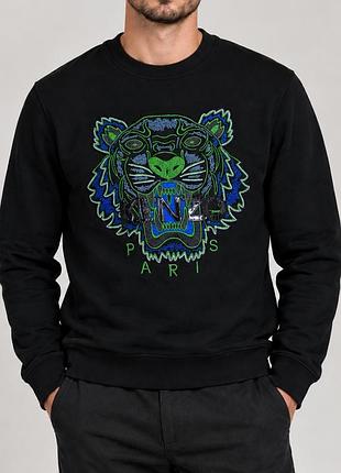 Чорний світшот kenzo paris.  оригінальний чорний світшот kenzo