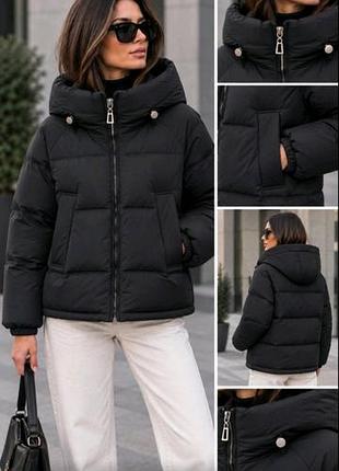 Молодёжная осенне-зимняя куртка с капюшоном размеры s m l xl