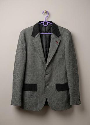 Стильный пиджак с налокотниками (шерсть/wool) - unisex / oversize