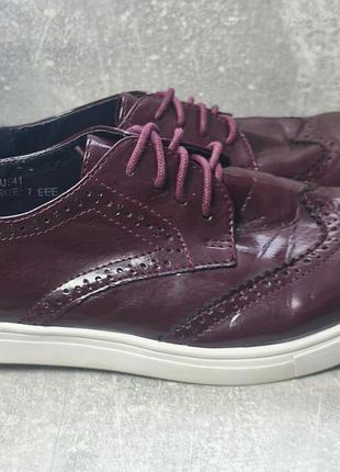 Женские лакированные туфли / броги heavenly soles (размер 40-41 / 796 7 eee, бордовые / марсала)