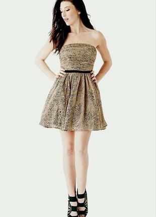 Плотное корсетное платье бандо с пышной юбкой guess