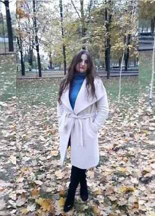 Пальто жіноче mango бежеве розмір m