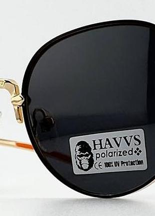 Солнцезащитные очки havvs hv68105 f polarized черные круглой формы с поляризацией унисекс