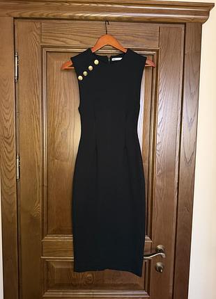 Сукня zara, чорна, золоті ґудзики спереду