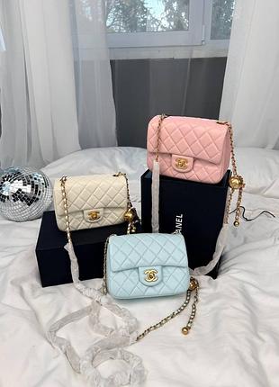 Жіноча сумка преміум  mini 17 classic flap bag with gold