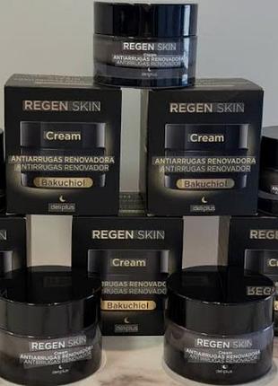 Крем поживний проти зморщок нічний з бакучіолом antiarrugas renovadora regen skin deliplus con bakuchiol