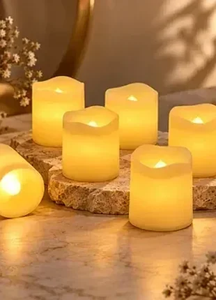 Декоративні led свічки 24 шт, тепле біле світло