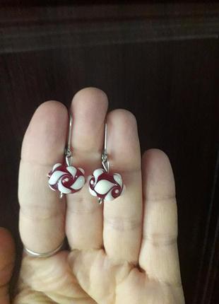 Lampworked серьги сережки 2
