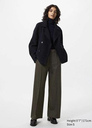 Брюки uniqlo оливкові brushed jersey wide pants