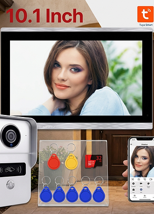 Відеодомофон с поддержкой wi-fi/комплект tuya smart 1080p 10-дюймовий екран