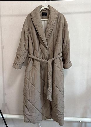 Оверсайз пальто m/l жіноче бежеве бренду lindex