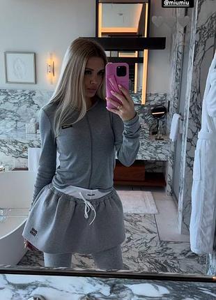 Кофта лонг сіра miu 2