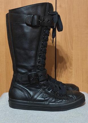 Винтажные высокие кожаные кеды-сапоги converse all star xx70 buckle (xx-hi)р.39/ 24,5 см