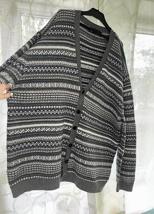 Мужской шерстяной классический кардиган next 3xl (56-58)