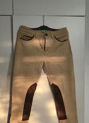 Брюки жіночі benetton жокеї на флісі, бежеві