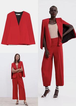 Червоний кейп блейзер жакет zara