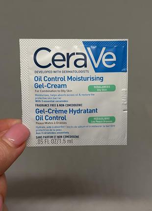 Cerave developed with dermatologists oil control moisturising gel-cream rebalances for combination to oily skin 1.5 мл