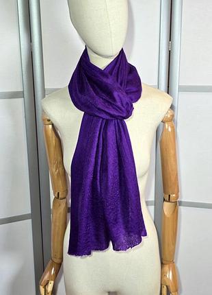 Pashmina  фіолетовий легкий палантин з пашміни, високоякісної вовни